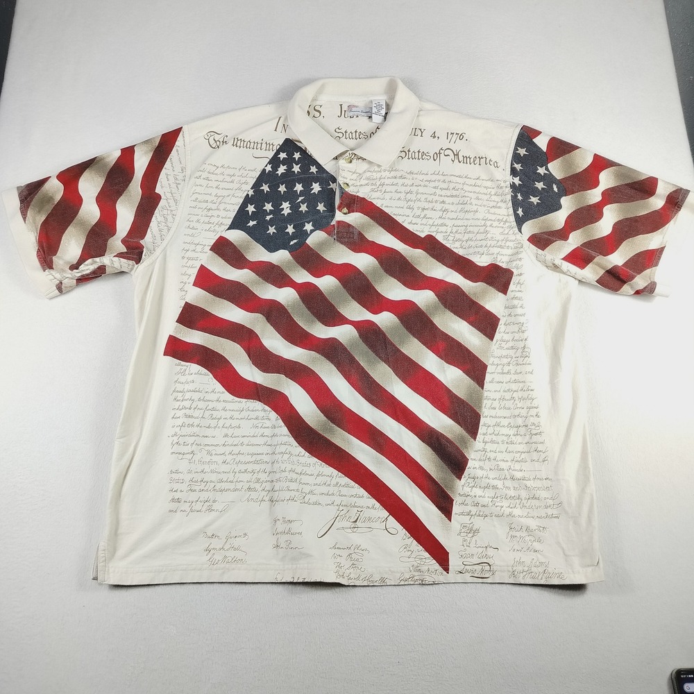 American Summer Shirt Mens‎ 4XL Patriotic Flag Declaration USA 4th of July